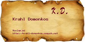 Krahl Domonkos névjegykártya
